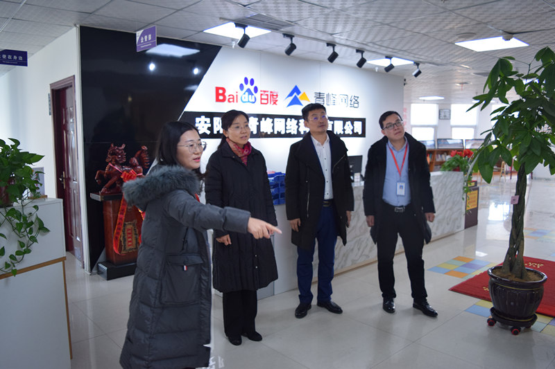 中共河南省委網信辦社評處處長李麗同志，中共安陽市委網信辦副主任、市互聯網行業黨委書記王曉萌同志蒞臨安陽青峰網絡參觀指導！